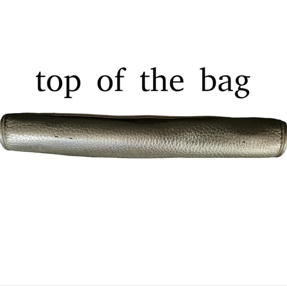 Tory Burch Leather cream color fold over clutch - Picture 5 of 5